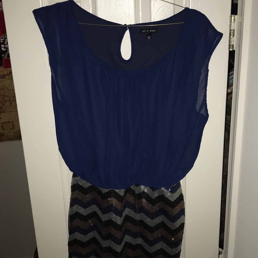 Blue and Gold/Silver going-out Dress!